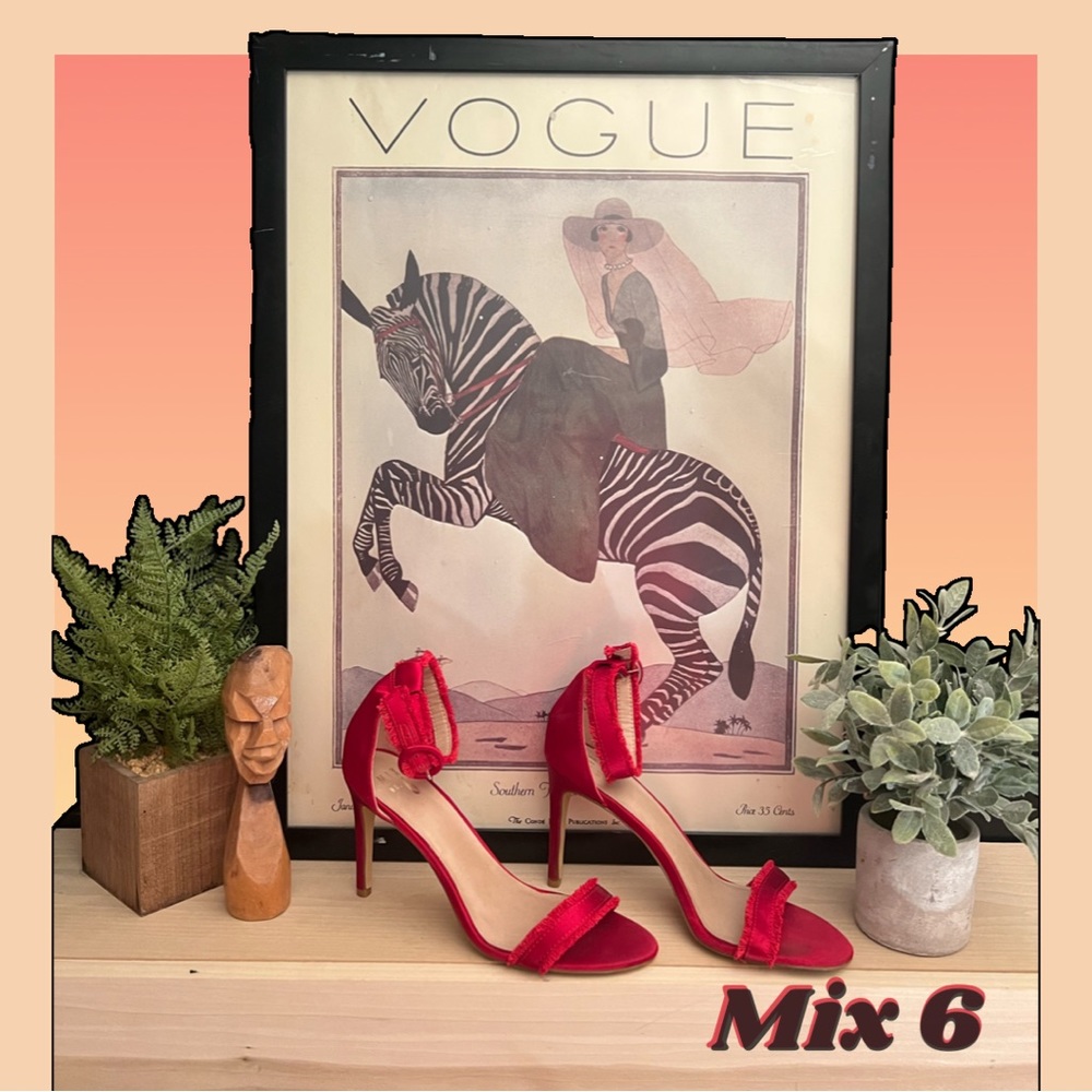 Mix No. 6 Rayane Red Heeled Sandal Size: 10